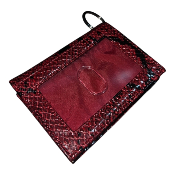 Nine West Acessories Snakeskin Printed Shoulder Purse & Keychain Wallet Bundle - Picture 6 of 7